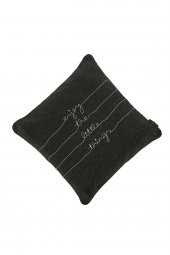 YARATICI TASARIM Yastık Kırlent Kılıfı Sev 4 Nakışlı Antrasit thumbnail 1