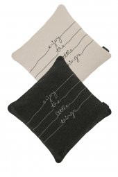 YARATICI TASARIM Yastık Kırlent Kılıfı Sev 4 Nakışlı Antrasit thumbnail 3