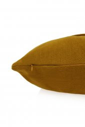 YARATICI TASARIM Yastık Kırlent Kılıfı Kendinden Desenli Yarık Hardal thumbnail 3