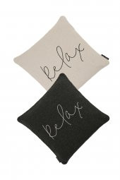 YARATICI TASARIM Yastık Kırlent Kılıfı Relax Nakışlı Antrasit thumbnail 4