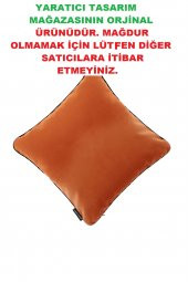 Yaratıcı Tasarım Biyeli Kırlent Yastık Kılıfı Turuncu Rengi - 2