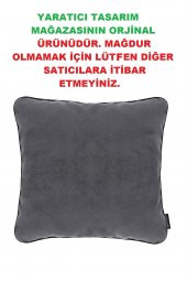 Yaratıcı Tasarım Biyeli Kırlent Yastık Kılıfı Antrasit Rengi - 2