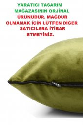 Yaratıcı Tasarım Biyeli Kırlent Yastık Kılıfı Haki Rengi 50X30 - 2