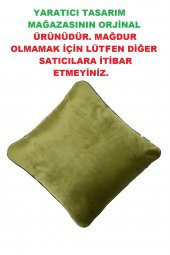 Yaratıcı Tasarım Biyeli Kırlent Yastık Kılıfı Haki Rengi - 2
