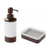 ZBOSP-C48 SIVI SABUNLUK SABUNLUK AHSAP KAHVERENGİ 2 Lİ BANYO SETİ thumbnail 2