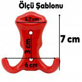 Mobilya Duvar Kapı Vestiyer Portmanto Askısı Dolap Elbise Askılığı Kırmızı Renk Plastik Askı Askılık - 2