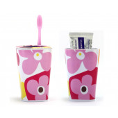 ZBOSP-C59 DİŞ FIRÇALIK VE MACUN KABİ 2 Lİ BANYO SETİ KIRMIZI PAPATYA MELAMİN thumbnail 1