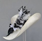 Doğal sülün şapka tüyü Beyaz-Siyah - 2