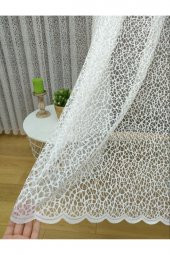 Spor Desen Fransız Dantel Tül Perde,  100x250, Seyrek Pile, 1/2 - 1
