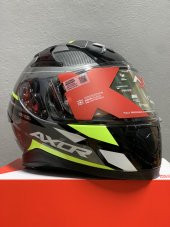 AXOR NEON SİYAH YEŞİL FULLFACE KASK - 1