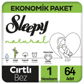 Sleepy Natural Bebek Bezi Ekonomik Paket 1 Beden 64 Adet - 1