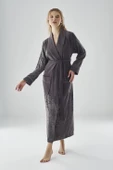 Eteği Jakarlı Niki Kadife Bambu Cotton Bayan Sabahlık - 10