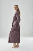 Eteği Jakarlı Niki Kadife Bambu Cotton Bayan Sabahlık - 3