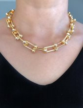 Kadın Blanca Tiffany Gold Zincir Kolye - 1