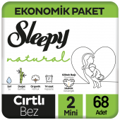 Sleepy Natural Bebek Bezi Ekonomik Paket 2 Beden 68 Adet - 1