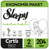 Sleepy Natural Bebek Bezi Ekonomik Paket 2 Beden 68x3 204 Adet - 1