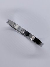 Cartier Model Gümüş Renk Taşlı Çelik Bileklik - 2
