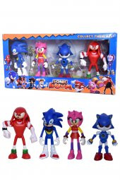 Kirpi Sonic Amy Knuckles Metal Sonik Boom 4lü Figür Oyuncak Seti - 1