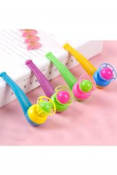 Oyuncak Saksafon Popit Pipet Top Üfleme Borazan Aile Piknik Okul Oyunu 4lü Set - 5