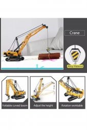 Oyuncak iş Makinaları Paletli Ekskavatör Ve Oyuncak Vinç 2li Set 360 Derece Dönen Gövde - 5