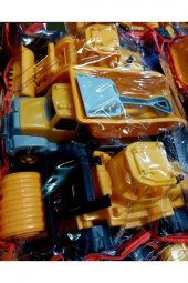 Iş makinası Seti 3 Adet Dozer Kamyon Silindir Asfalt Kum Kamyonu Excavator 25cm - 3