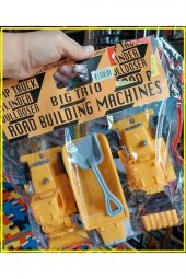 Iş makinası Seti 3 Adet Dozer Kamyon Silindir Asfalt Kum Kamyonu Excavator 25cm - 4