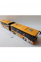 Otobüs Oyuncak Çekbırak Körüklü Otobüsü Kırılmaz Metrobüs Sarı 22cm - 1