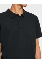 KOTON Basic Tişört Polo Yaka Düğmeli - 5