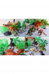 Teruzor Dinozor Ağaç Trex Hayvan Seti 21 Parça Et Dinazor Oyuncak - 3
