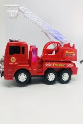 Işıklı Pilli Sirenli Oyuncak Itfaiye Arabası Vinç Hareketli Oyuncak - 2