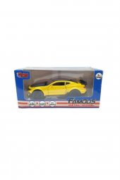12 Cm Çek Bırak Oyuncak Metal Araba Kapıları Açılır Chevrolet Camaro ZL1 Sarı - 5