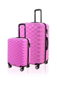 Polo&Sky Petek Model Pembe Renk 2'li Valiz Seti (Küçük+Büyük) - 1