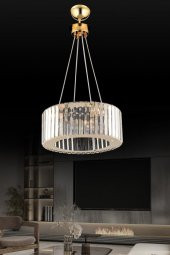 İstanbul Avize Lüx Elmas 35 cm Gold Kristal Taşlı Avize - 1