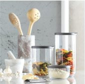 Lav duo saklama kabı 12 li - cam kavanoz erzak saklama kabı seti takımı gri 3 boy thumbnail 2