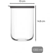 Lav duo saklama kabı 3 lü - cam kavanoz erzak saklama kabı seti takımı gri 1000 ml. - 4
