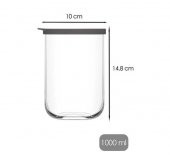 Lav duo saklama kabı 6 lı - cam kavanoz erzak saklama kabı seti takımı gri 1000 ml. - 3