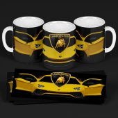 Lamborghini 3D Baskılı Özel Tasarım Kupa Bardak  -Doğum Günü Hediye Kahve Bardağı - 1