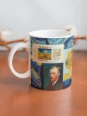 Van Gogh Temalı Özel Tasarım Çift Taraf Baskılı Kupa Bardak-Çay Kahve Bardağı Hediye thumbnail 3