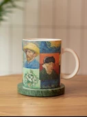 Van Gogh Temalı Özel Tasarım Çift Taraf Baskılı Kupa Bardak-Çay Kahve Bardağı Hediye thumbnail 1