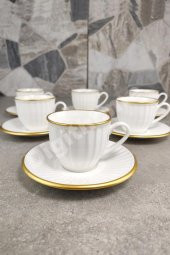 Digithome İpek Efes 6'lı Porselen Kahve Fincan Takımı Yaldızlı Krem - IPF132MA C320.045 thumbnail 1