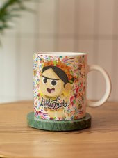 Frida Kahlo Temalı Özel Tasarım Çift Taraf Baskılı Kupa Bardak-Çay Kahve Bardağı Hediye - 1