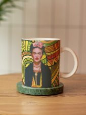 Frida Kahlo Temalı Özel Tasarım Çift Taraf Baskılı Kupa Bardak-Çay Kahve Bardağı Hediye - 4
