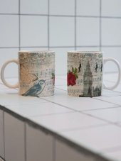 Retro Vintage Eski Zamanlar Özel Tasarım Baskılı Kupa Bardak-Çay Kahve Bardağı Hediye - 1