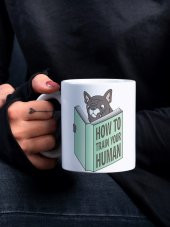 Kitap Okuyan Köpek Özel Tasarım Eğlenceli Baskılı Kupa Bardak Hayvansever Hediye Kahve Bardağı - 1