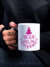 Yoga Temalı Özel Tasarım Eğlenceli Baskılı Kupa Bardak- Hediye Kahve Bardağı thumbnail 1