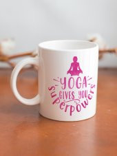 Yoga Temalı Özel Tasarım Eğlenceli Baskılı Kupa Bardak- Hediye Kahve Bardağı thumbnail 2