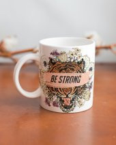 Be Strong Yazılı Kaplan Motivasyon Özel Tasarım Baskılı Kupa Bardak Hediye Çay-Kahve Bardağı - 2