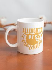 Pandalı Allergic to Mornings Yazılı Eğlenceli Özel Tasarım Baskılı Kupa Bardak Hediye Kahve Bardağı - 2
