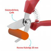 Aslankara Budama Bağ Üzüm Makası Eğri Kırmızı 21 Cm - 3