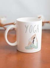 Yoga Temalı Özel Tasarım Eğlenceli Baskılı Kupa Bardak- Hediye Kahve Bardağı thumbnail 2